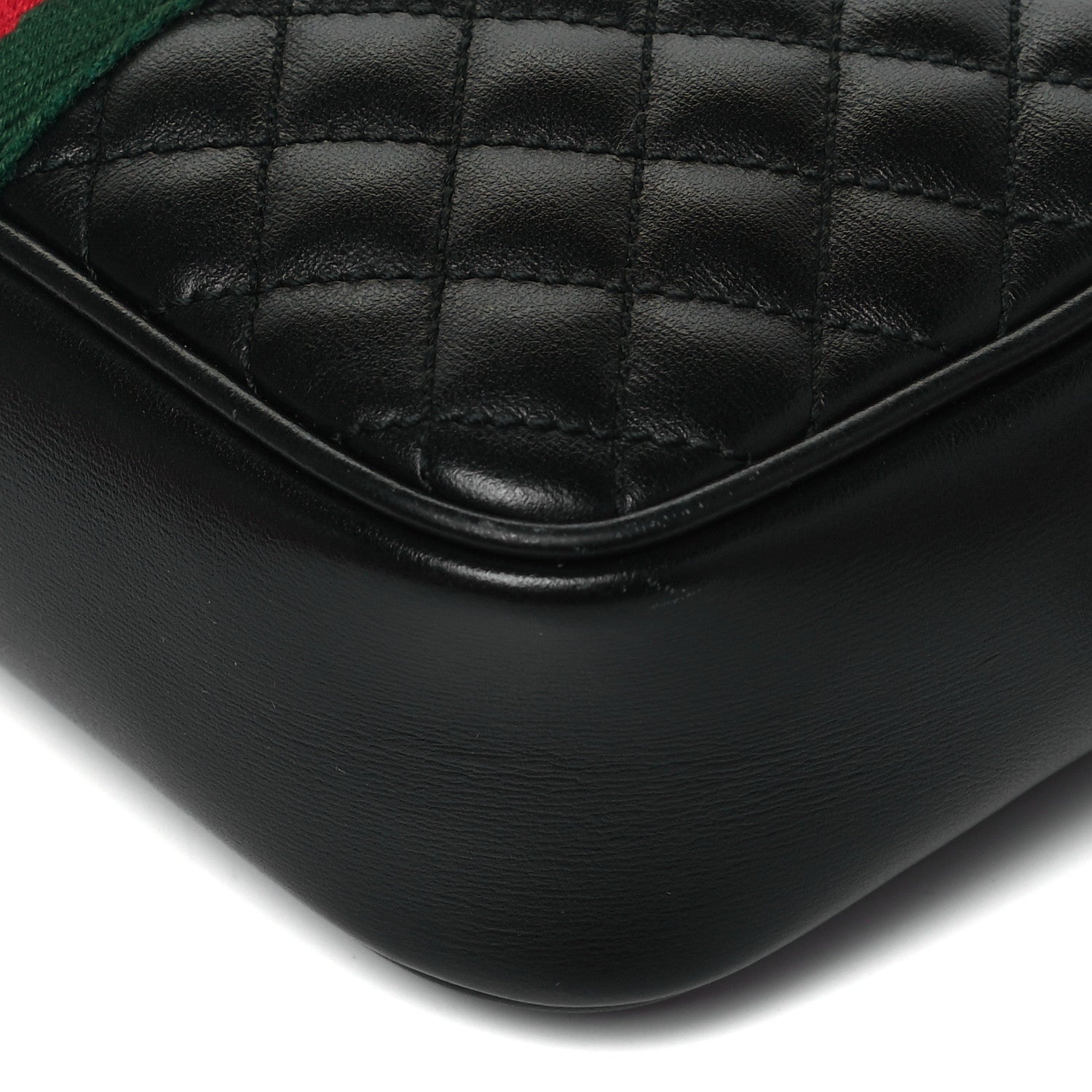 Gucci Calfskin Trapuntata Web Mini GG Shoulder Bag Black 9 of 9
