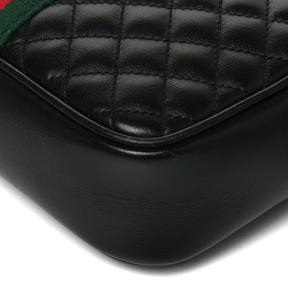 Gucci Calfskin Trapuntata Web Mini GG Shoulder Bag Black 9 of 9