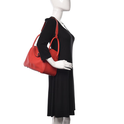 Hermes Taurillon Clemence Lindy 30 Rouge Tomate 2 of 11