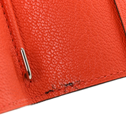 Hermes Chevre Mysore Bi-Color Globe Trotter Agenda Cover PM Rose Lipstick Orange Poppy 10 of 12