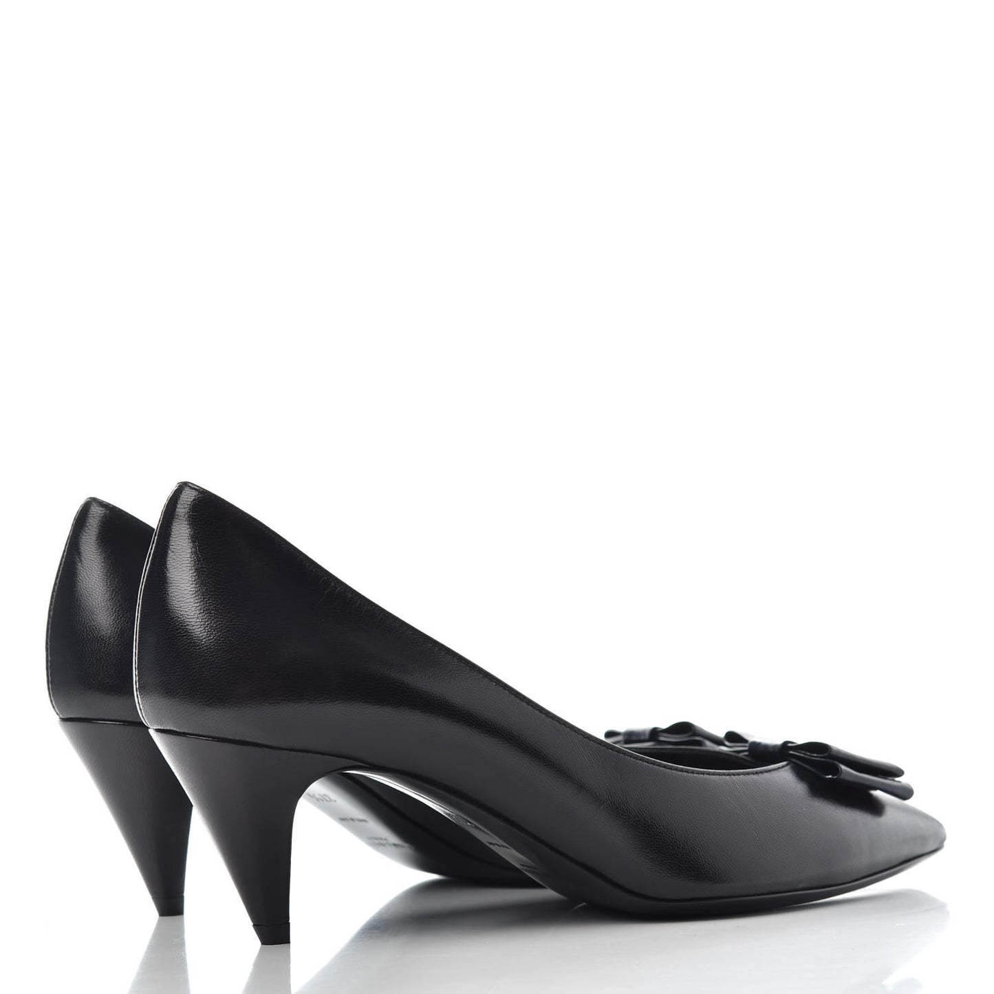 Calfskin Bow Anais Pumps 37.5 Black
