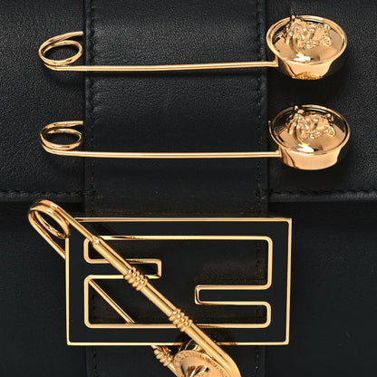 Fendi X VERSACE Vitello Seta Fendace Mini Brooch Baguette Black 9 of 15