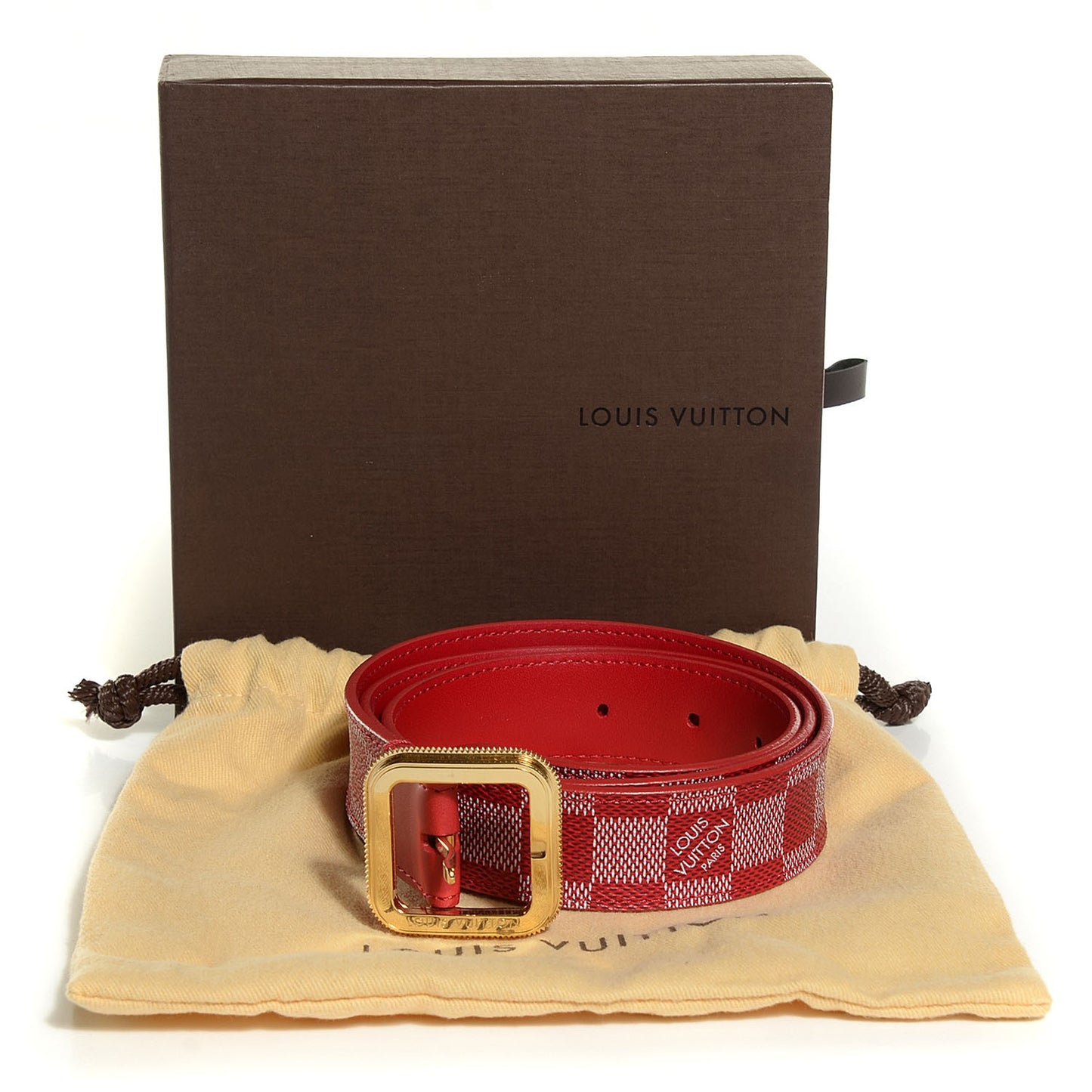 Damier Couleurs Tresor Belt 90 36 Carmine