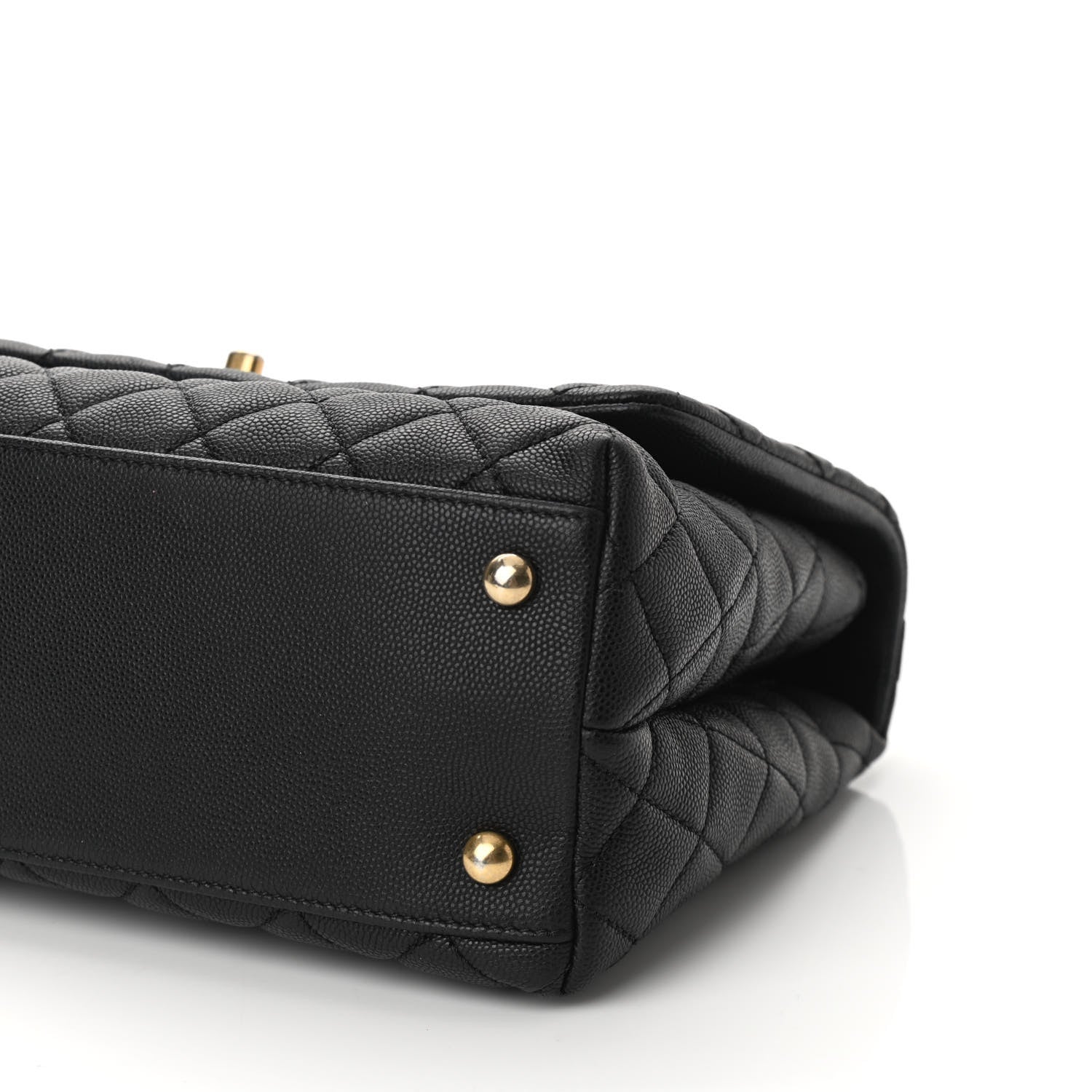 Chanel Caviar Lizard Embossed Quilted Small Coco Handle Flap Black 10 of 11