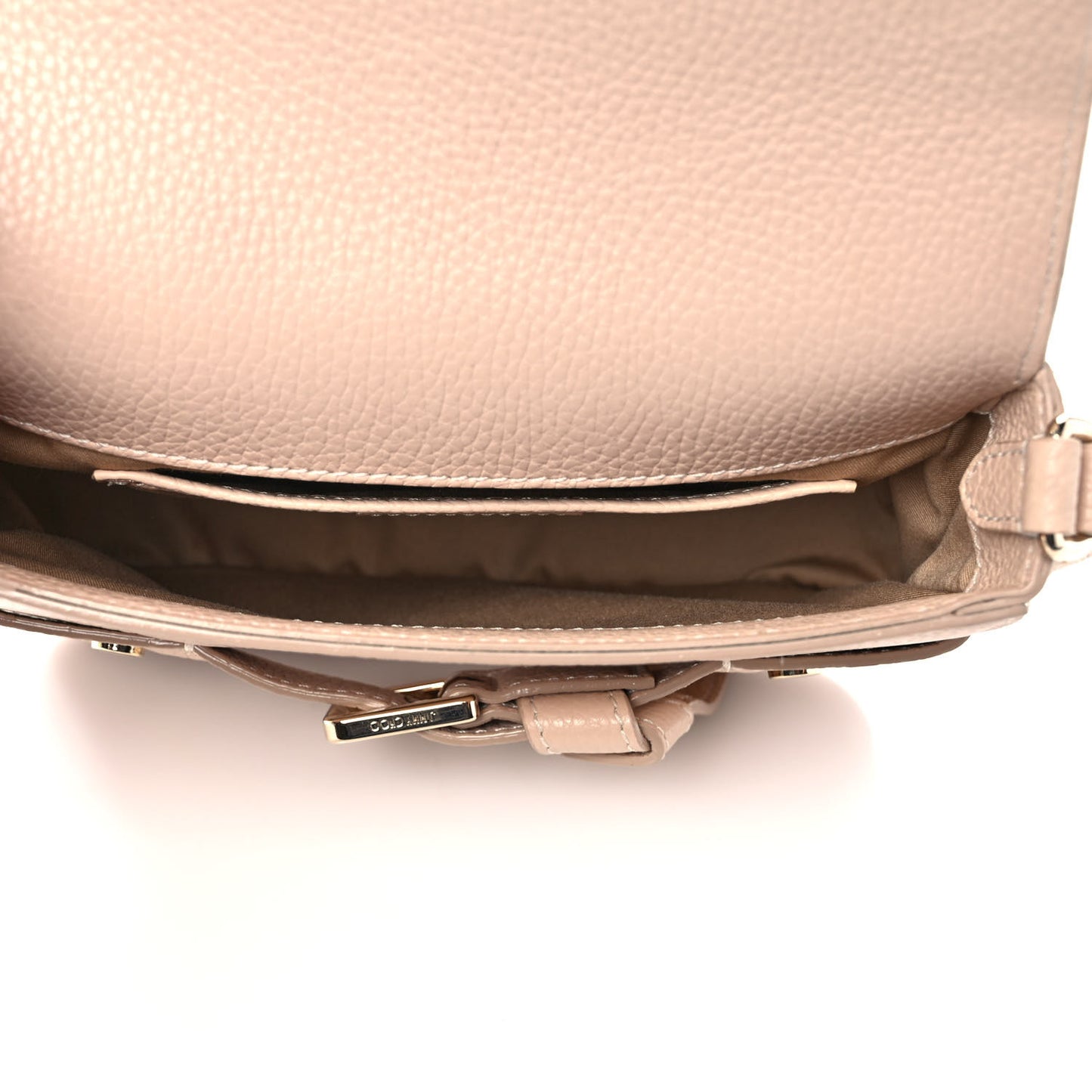 Pebbled Calfskin Studded Bag Nude