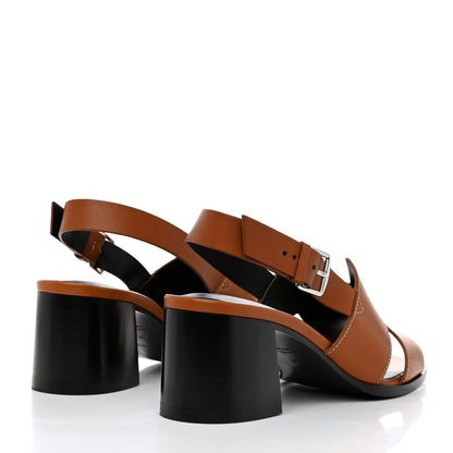 Hermes Calfskin Elbe 60 Sandals 39 Marron Glaise 4 of 9