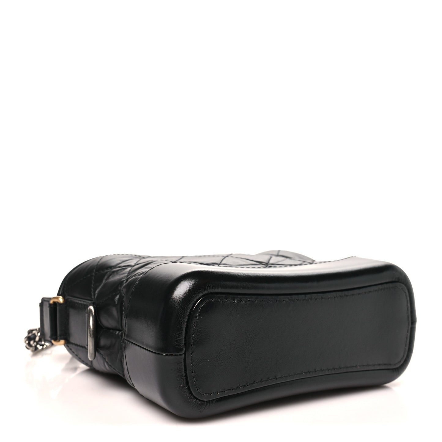 Aged Calfskin Quilted Small Gabrielle Hobo Black