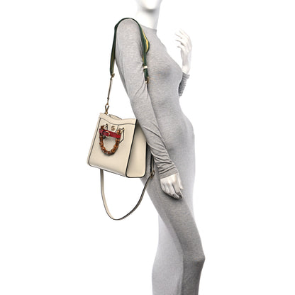 Gucci Textured Dollar Calfskin Web Small Diana Tote Bag Mystic White 2 of 15