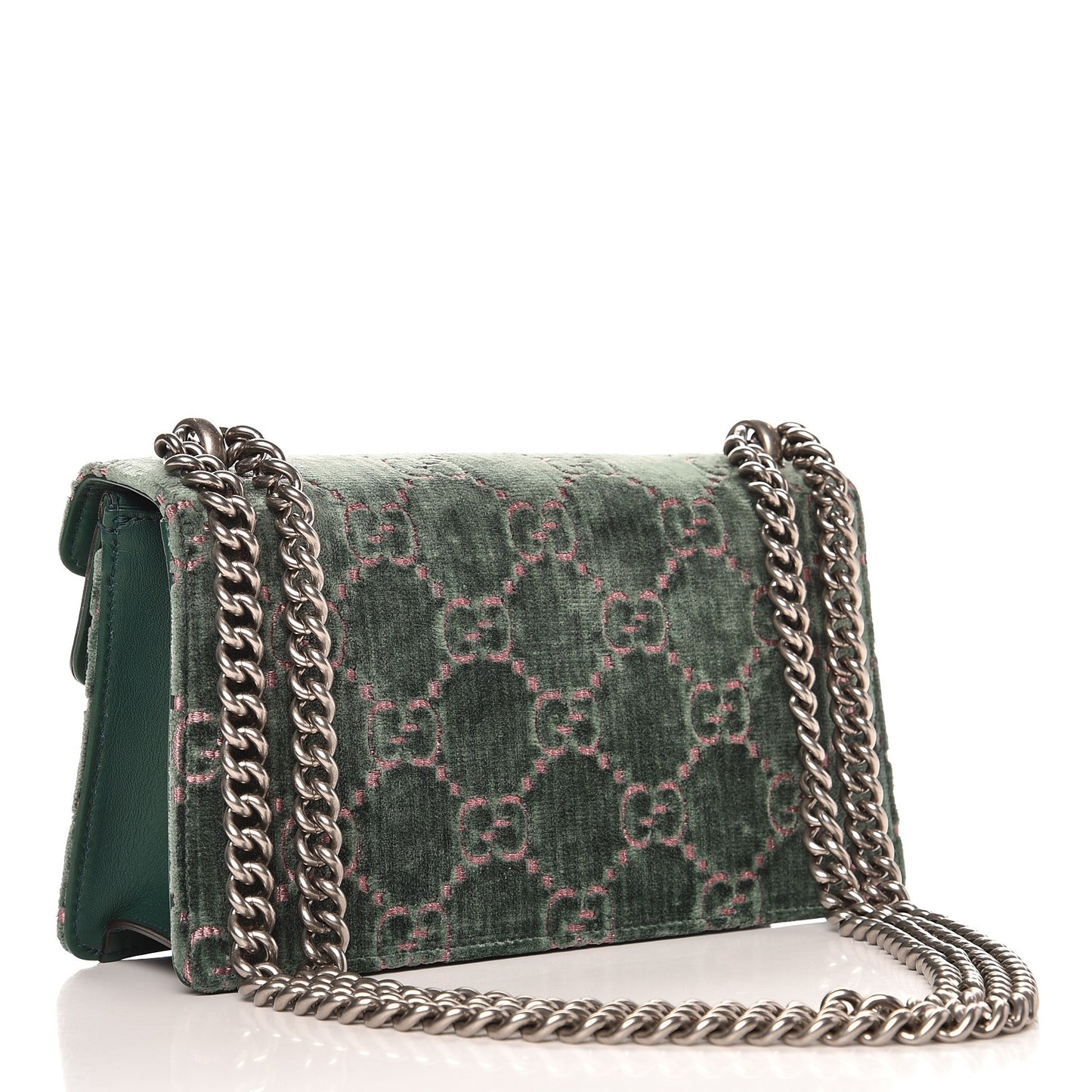 Velvet Moon Calfskin Crystal GG Monogram Small Dionysus Shoulder Bag Avio Dusty Pink Black Diamond
