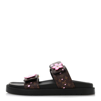 Louis Vuitton LV X TM Monogram LV Sunset Flat Comfort Mule 38.5 Sakura Brown 1 of 9
