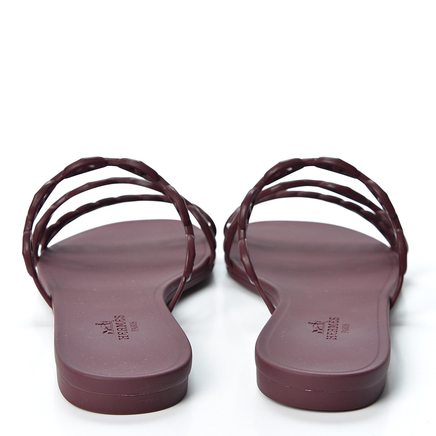 Hermes Rubber Chaine d'Ancre Rivage Sandals 37 Bordeaux 5 of 9