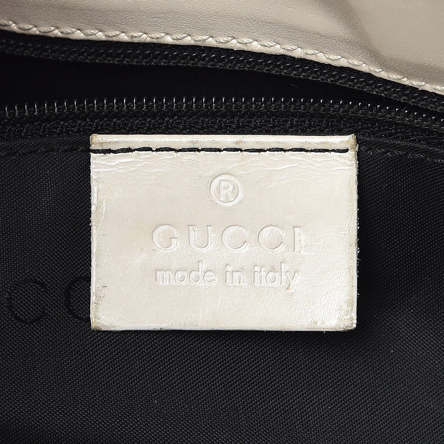 Gucci Canvas Bardot Shoulder Bag White Black 6 of 26