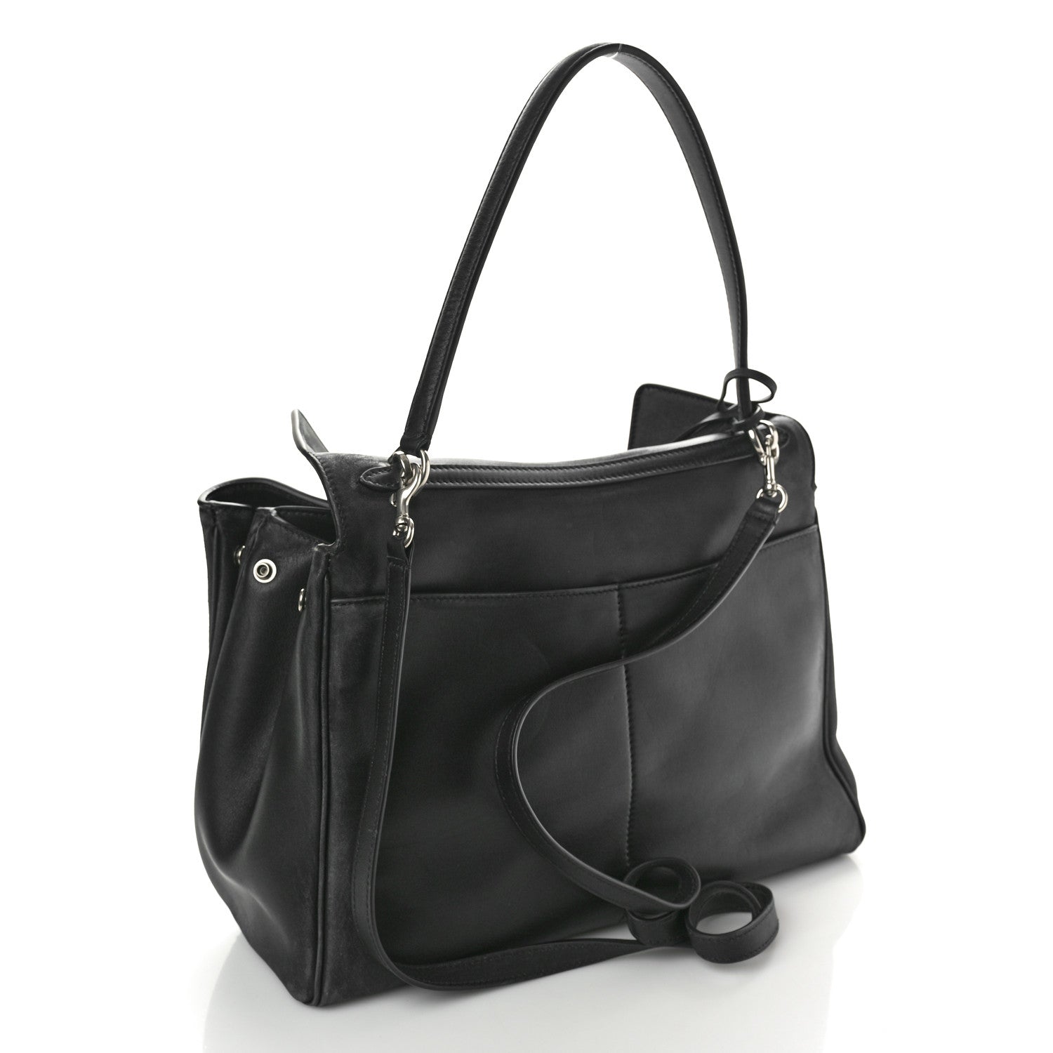 Balenciaga Smooth Calfskin Used Effect Medium Rodeo Top Handle Handbag Black 3 of 14