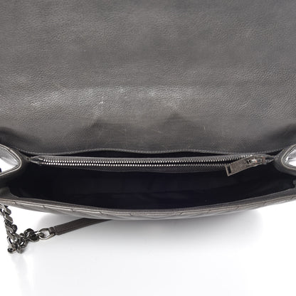 Saint Laurent Sheepskin Matelasse Chevron Monogram Large College Satchel Dark Anthracite 6 of 16