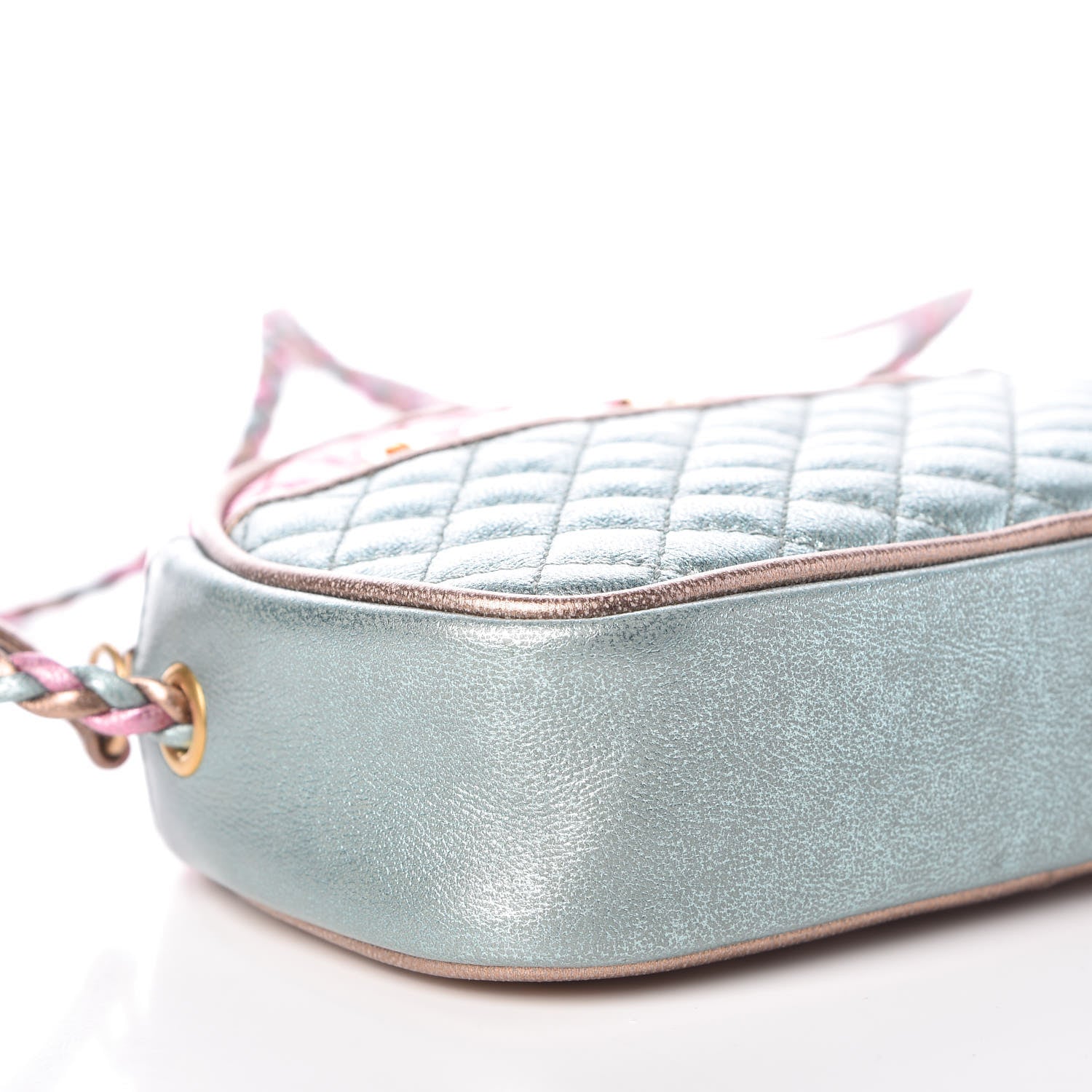 Gucci Laminated Nappa Trapuntata Mini Zumi Dome Shoulder Bag Rosa Lago Rame 5 of 8