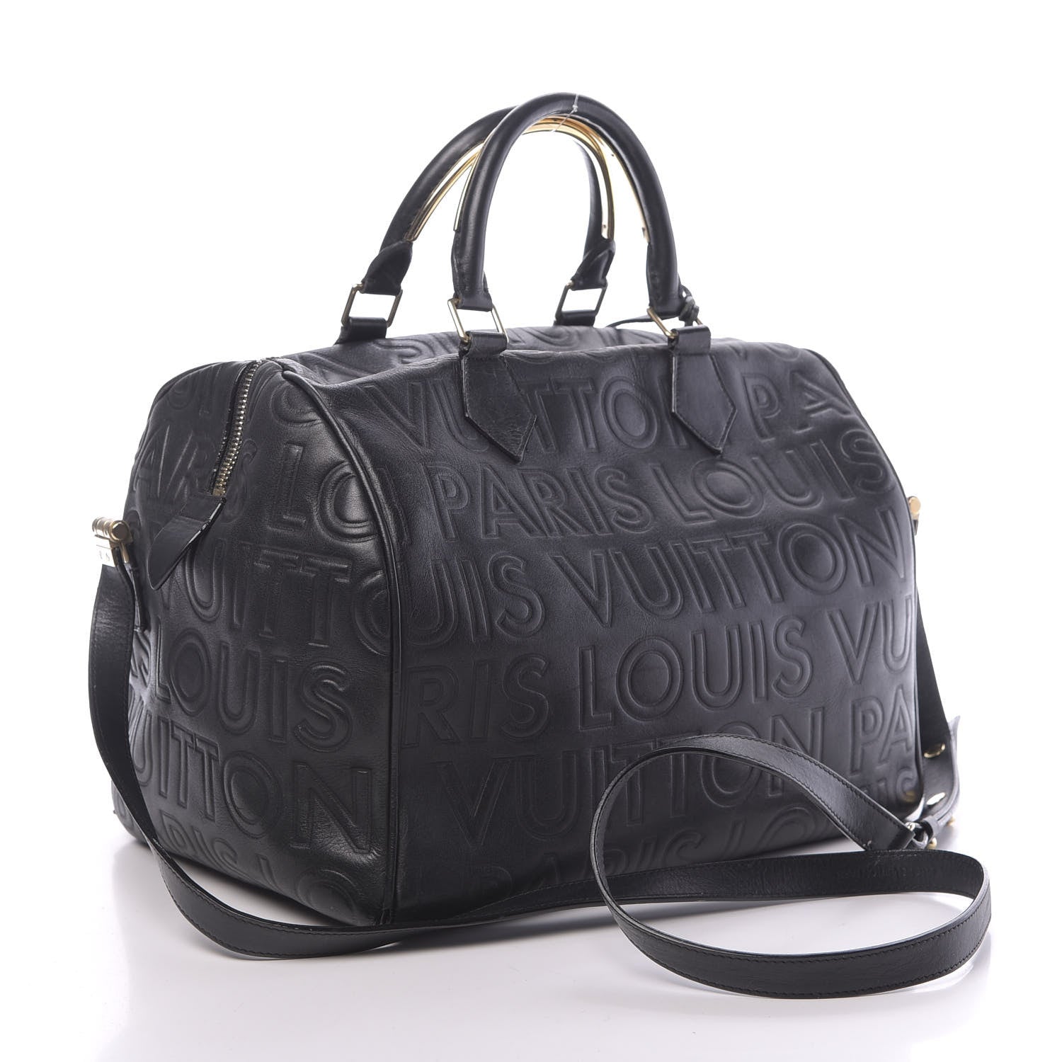 Louis Vuitton Calfskin Embossed Speedy Cube 30 Black 3 of 22