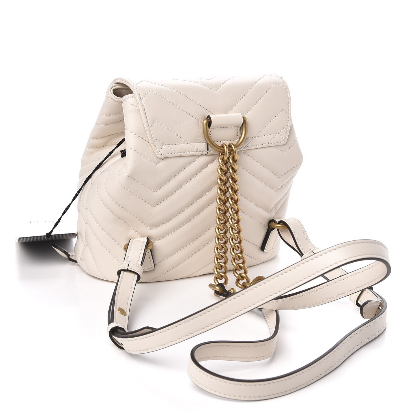 Calfskin Matelasse GG Marmont Flap Backpack White