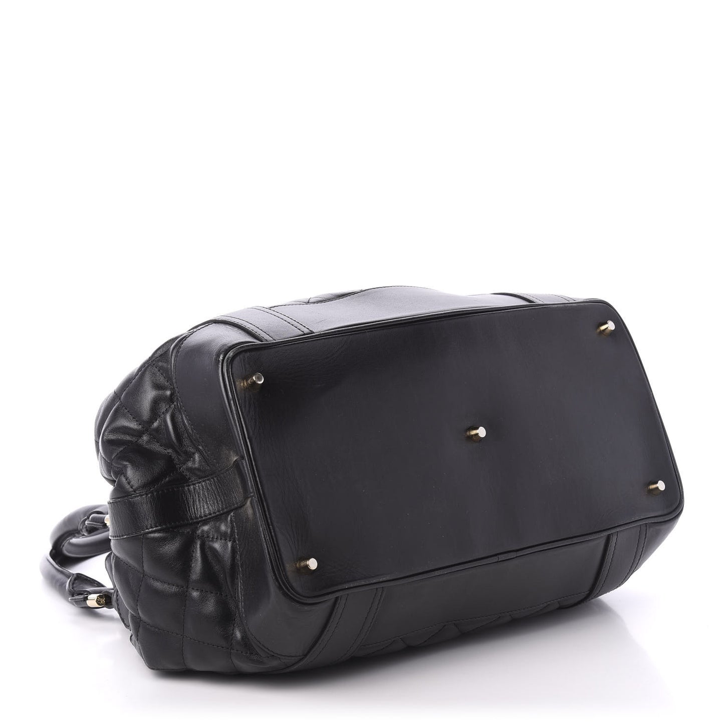 Calfskin Quilted Beaton Satchel Black