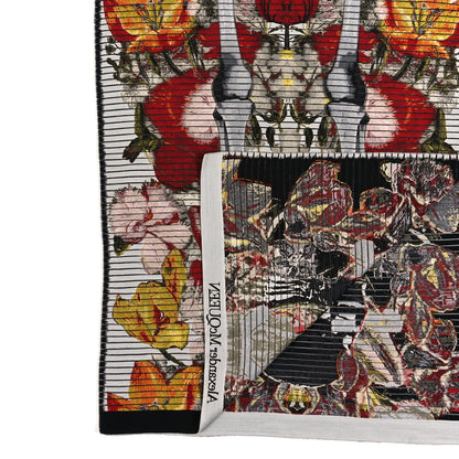 Alexander McQueen Wool Silk Sliced Skeleton Scarf Multicolor 3 of 3