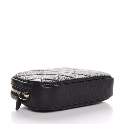 Chanel Grained Calfskin Quilted Small Curvy Pouch Cosmetic Case Black 4 of 7