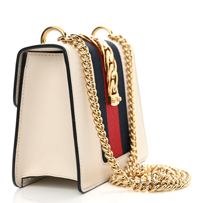 Gucci Calfskin Mini Sylvie Chain Shoulder Bag White 3 of 13