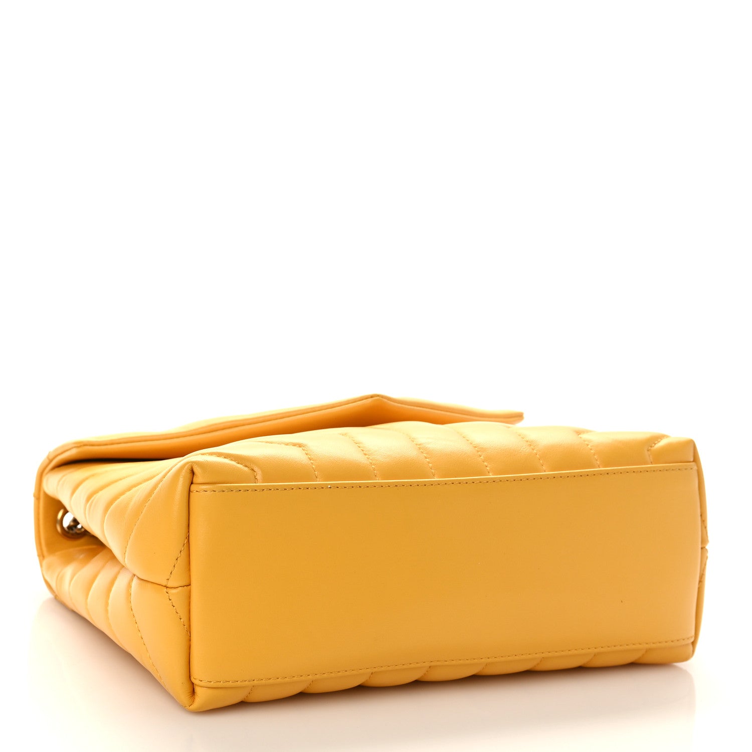 Saint Laurent Calfskin Y Quilted Monogram Small Loulou Chain Satchel Cheddar 4 of 8