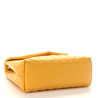 Saint Laurent Calfskin Y Quilted Monogram Small Loulou Chain Satchel Cheddar 4 of 8