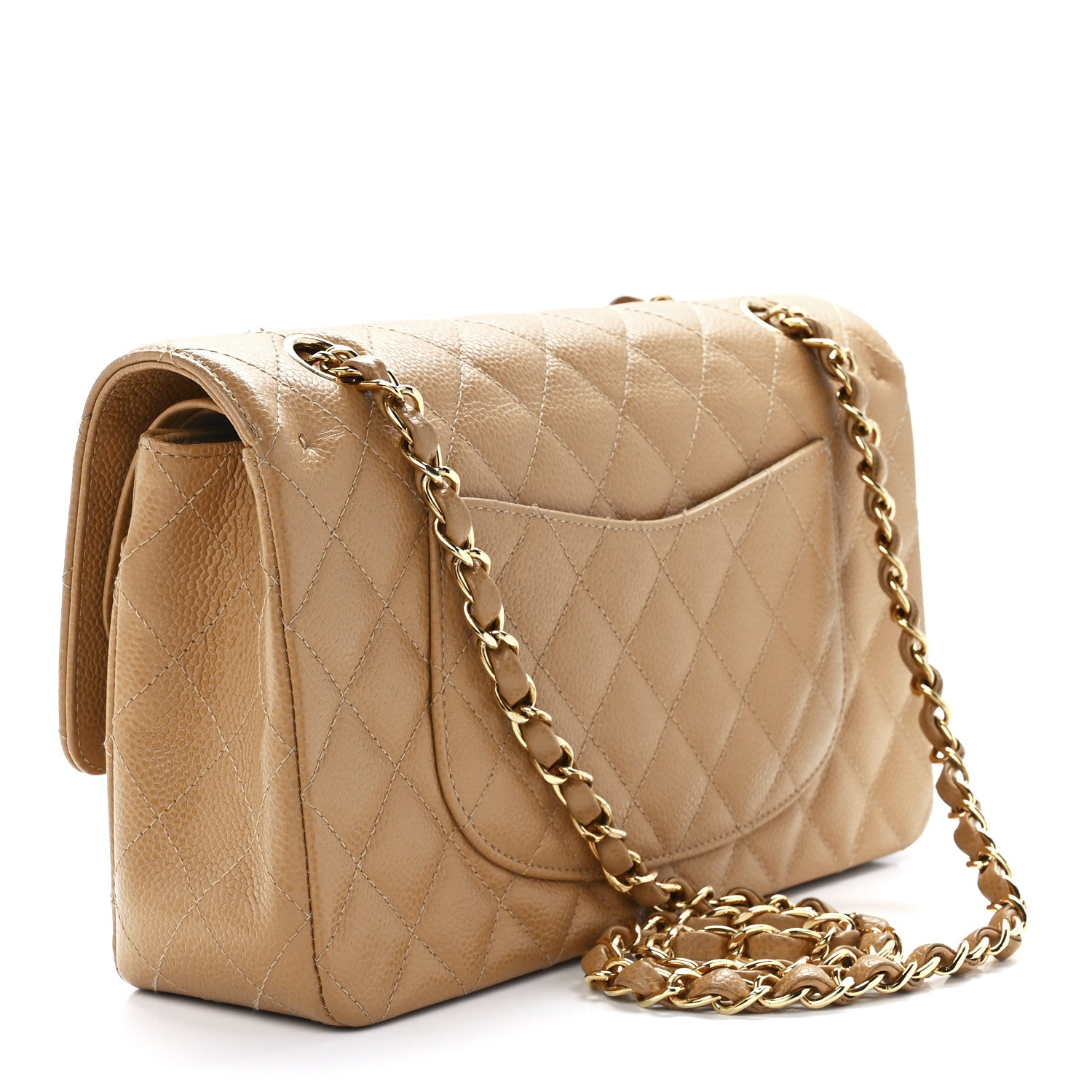 Chanel Caviar Quilted Medium Double Flap Beige 3 of 13