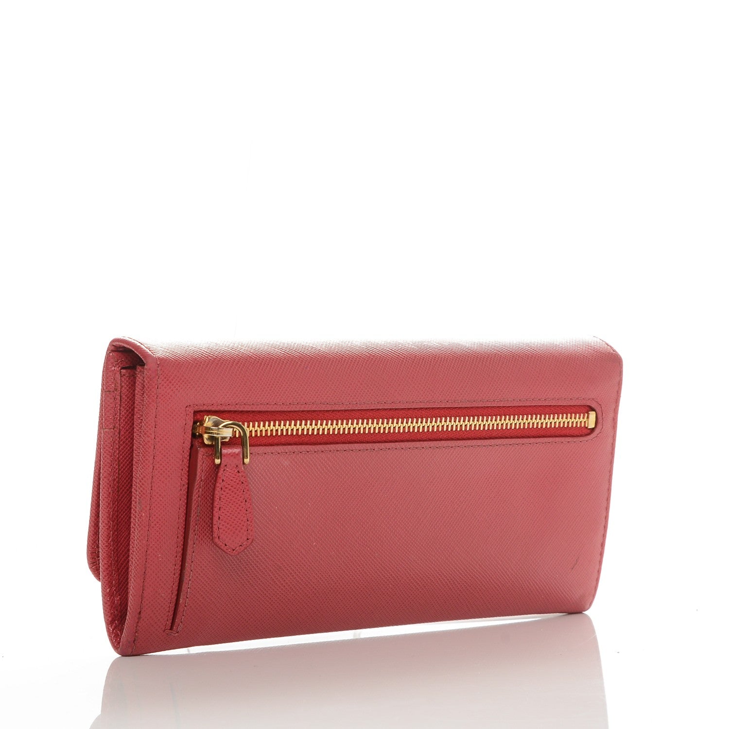 Prada Saffiano Bow Continental Wallet Peonia 3 of 7