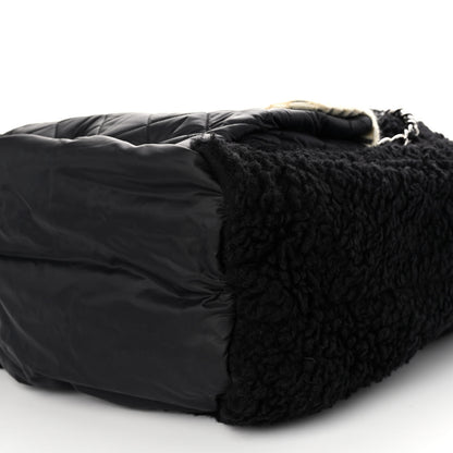 Chanel Wool Nylon Quilted Coco Neige Tote Black 9 of 9