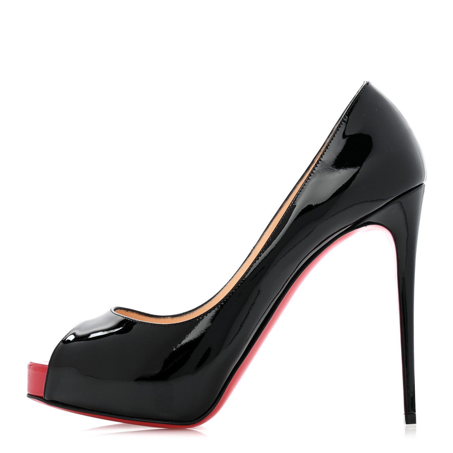 Christian Louboutin Patent New Very Prive 120 Pumps 37.5 Black Red 1 of 9