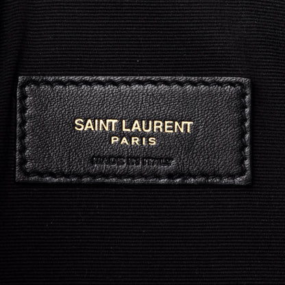 Saint Laurent Calfskin Crocodile Embossed Uptown Monogram Clutch Black 6 of 16