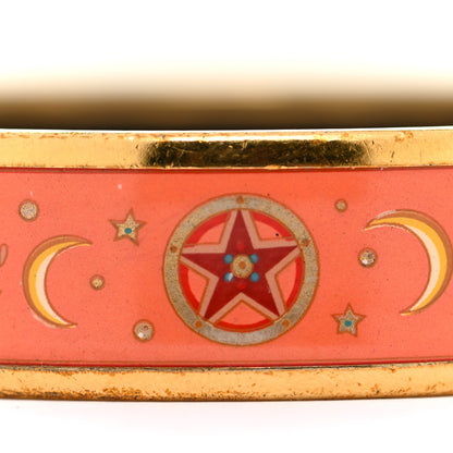 Hermes Enamel Printed Wide Moon Stars Bracelet 70 6 of 7