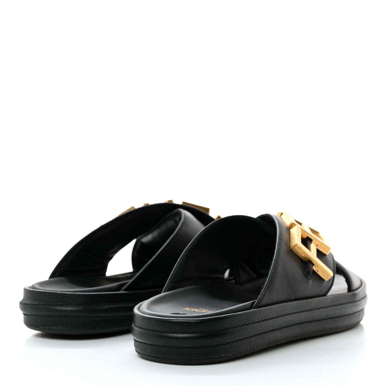 Fendi Vitello Womens Fendigraphy Slide Sandals 38.5 Black 4 of 9