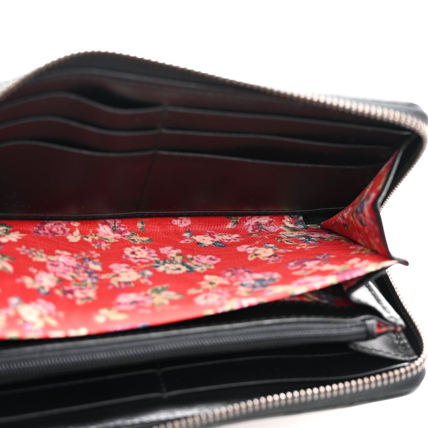 Gucci Calfskin Web Trapuntata GG Zip Around Wallet Black 5 of 8