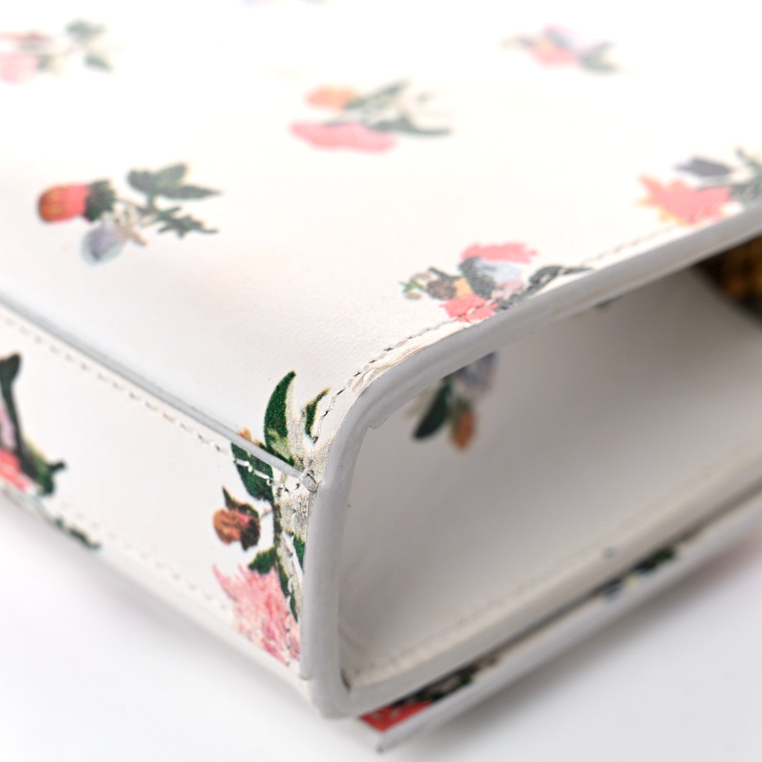 Saint Laurent Calfskin Prairie Flower Printed Small Classic Monogram Kate Satchel White 12 of 16