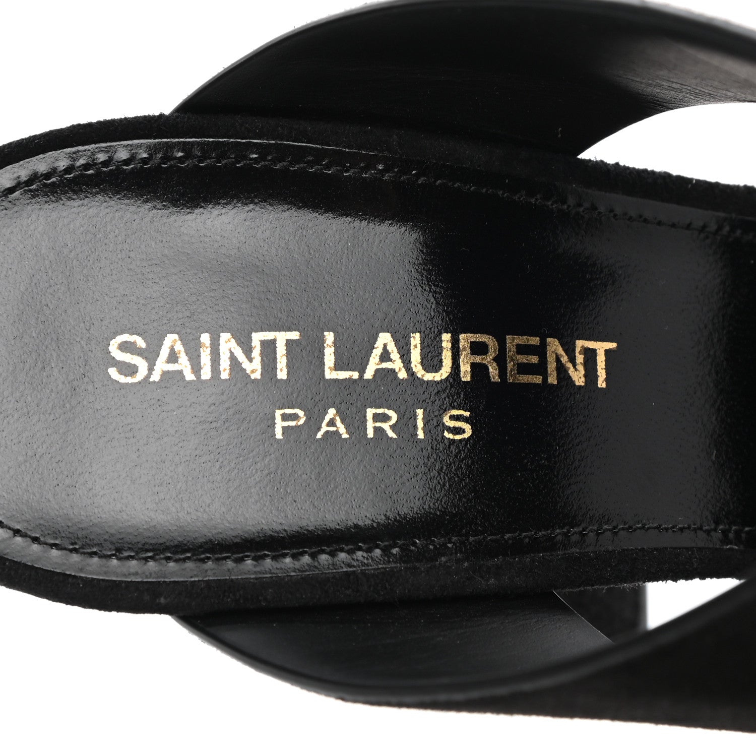 Saint Laurent Suede Oak Mule Sandals 37 Black 7 of 9