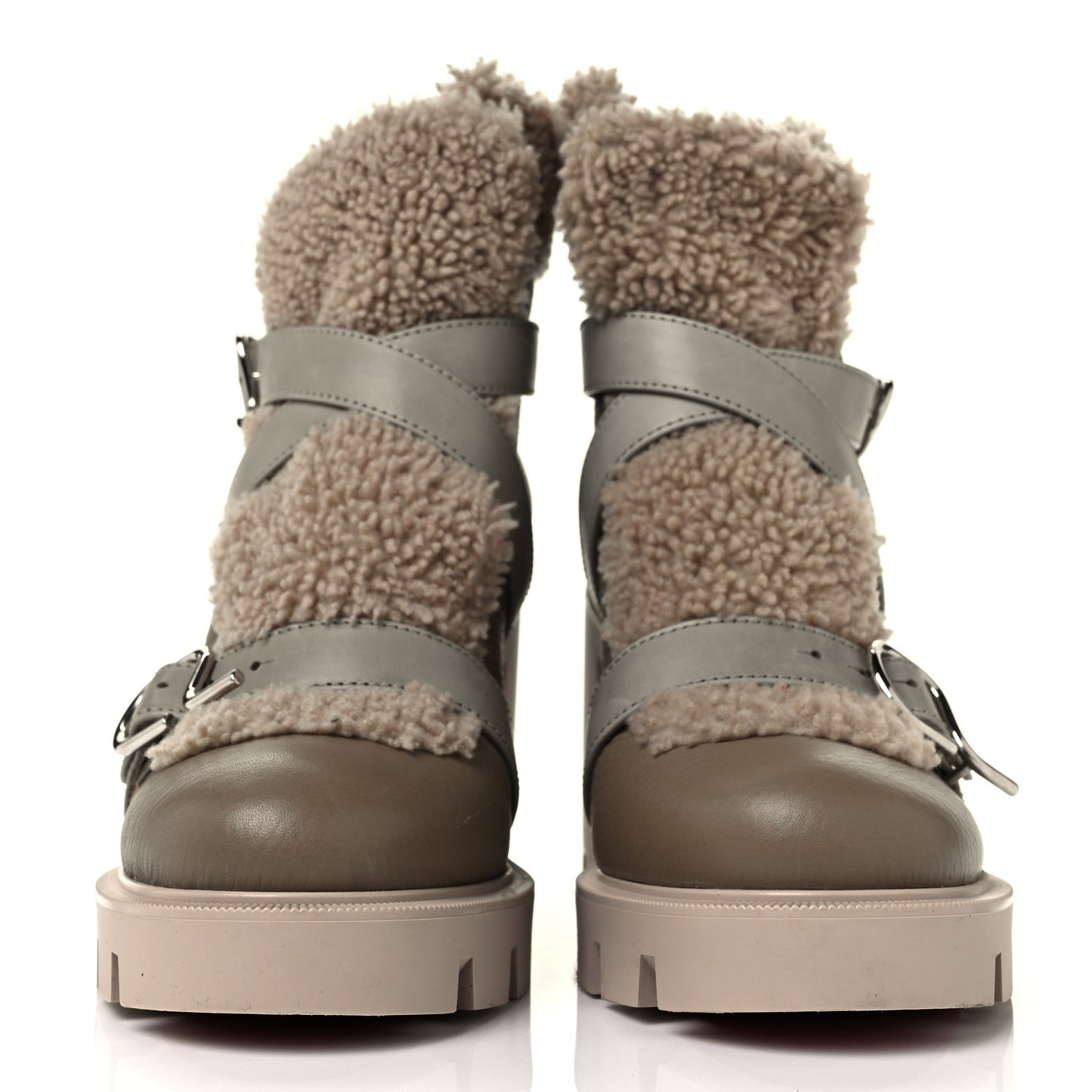 Calfskin Shearling Pole Chic 70 Booties 40.5 Champignon