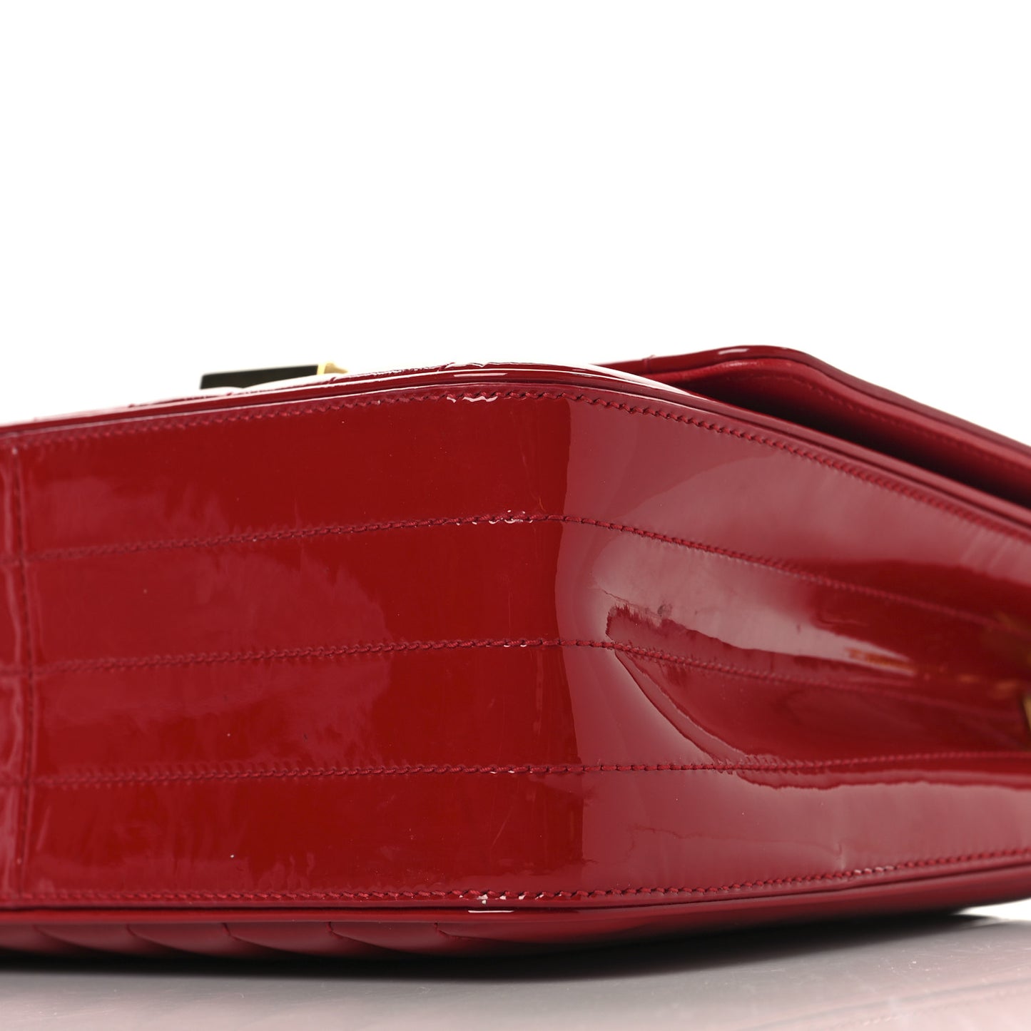 Patent Matelasse Monogram Large Vicky Chain Bag Rouge Eros