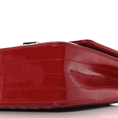 Saint Laurent Patent Matelasse Monogram Large Vicky Chain Bag Rouge Eros 9 of 12