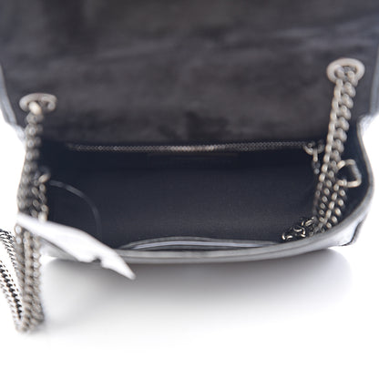 Saint Laurent Crocodile Embossed Lambskin Matelasse Monogram Niki Chain Wallet Black 4 of 9