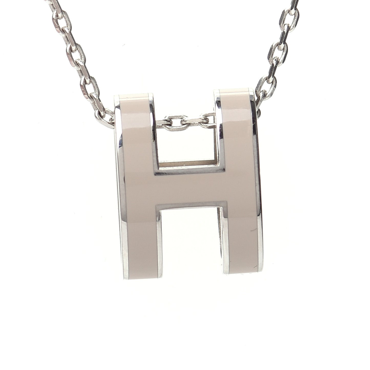 Palladium Pop H Pendant Necklace Marron Glace