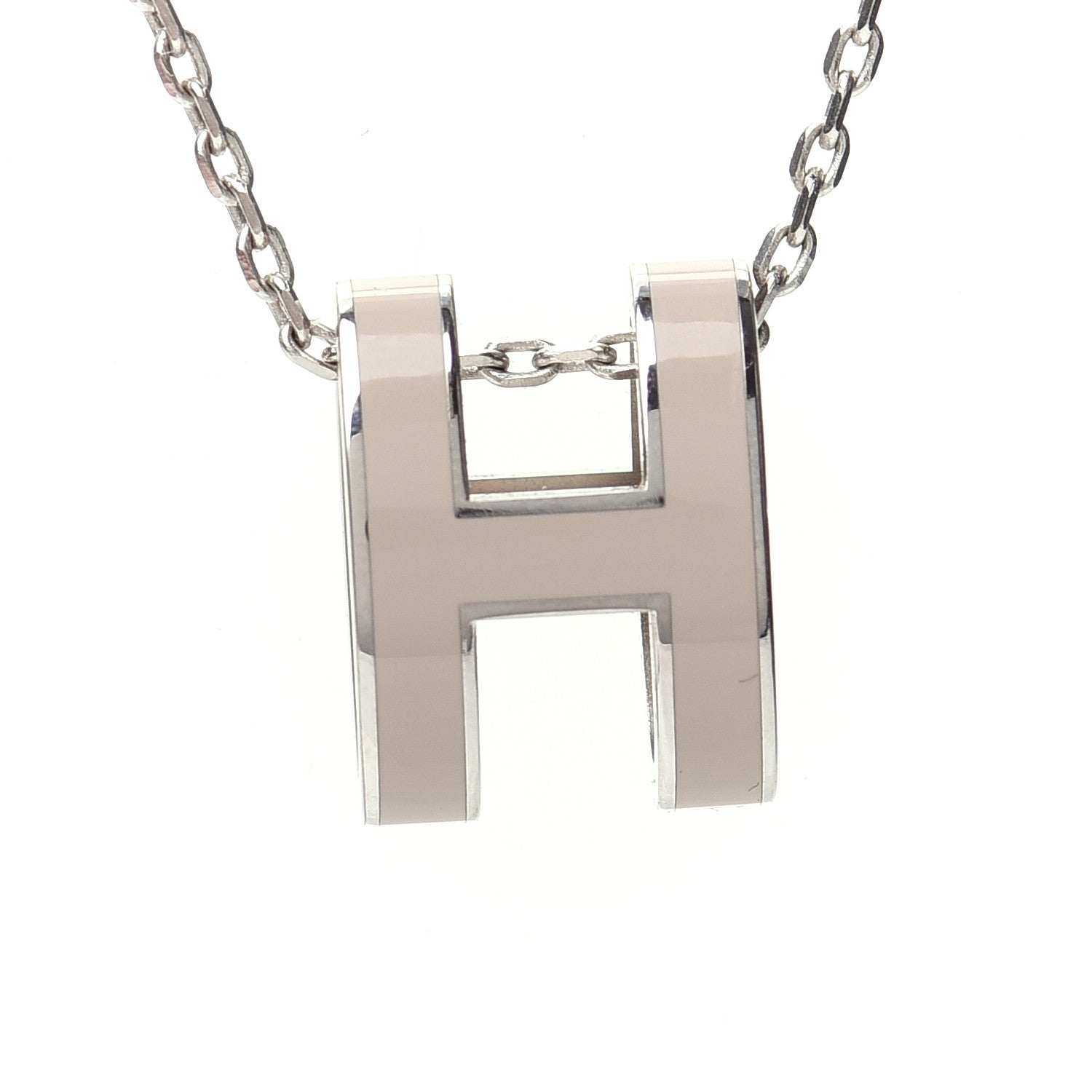 Hermes Palladium Pop H Pendant Necklace Marron Glace 4 of 6