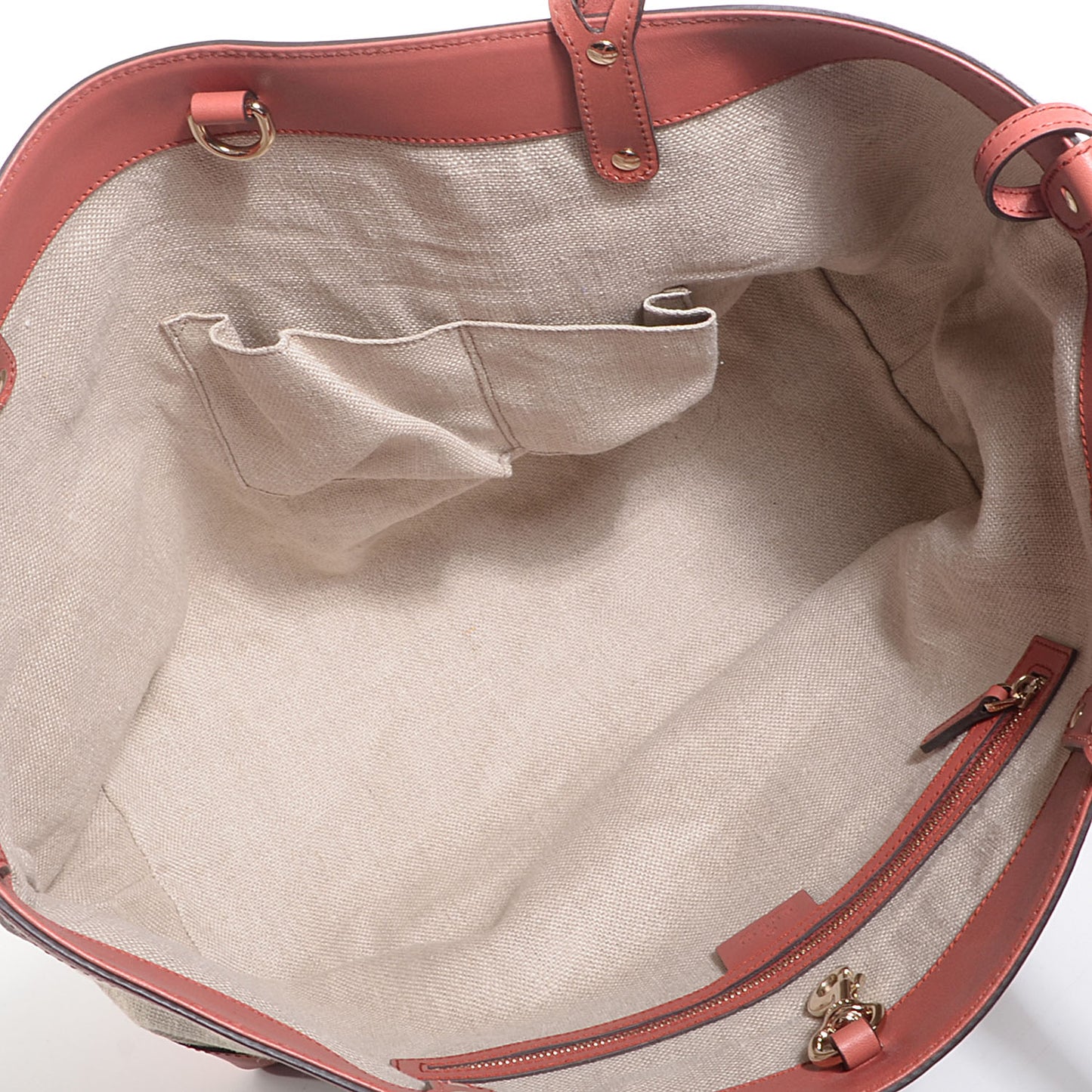 Linen Medium Craft Logo Tote Coral