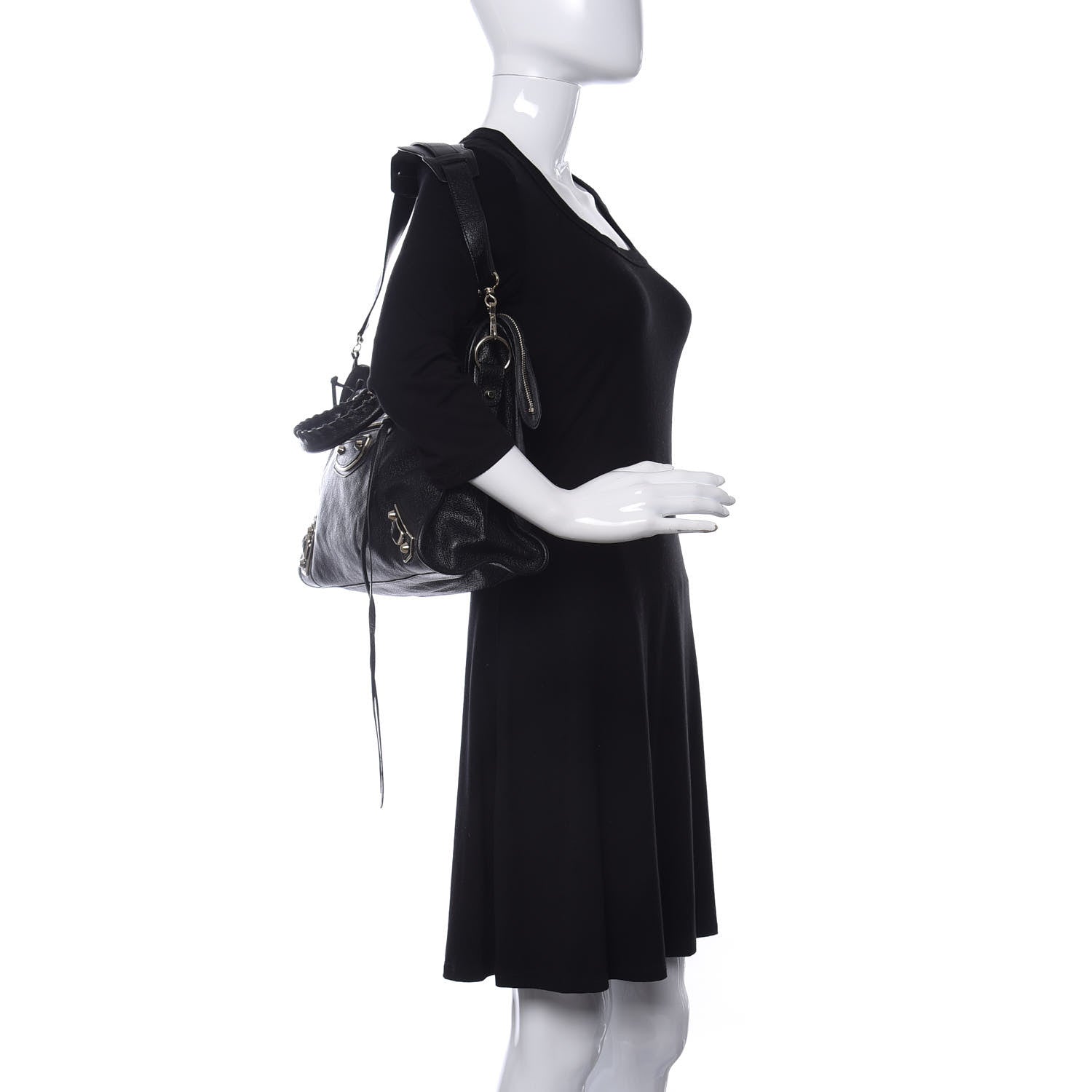 Balenciaga Chevre Silver Metallic Edge Hardware City Black 2 of 9