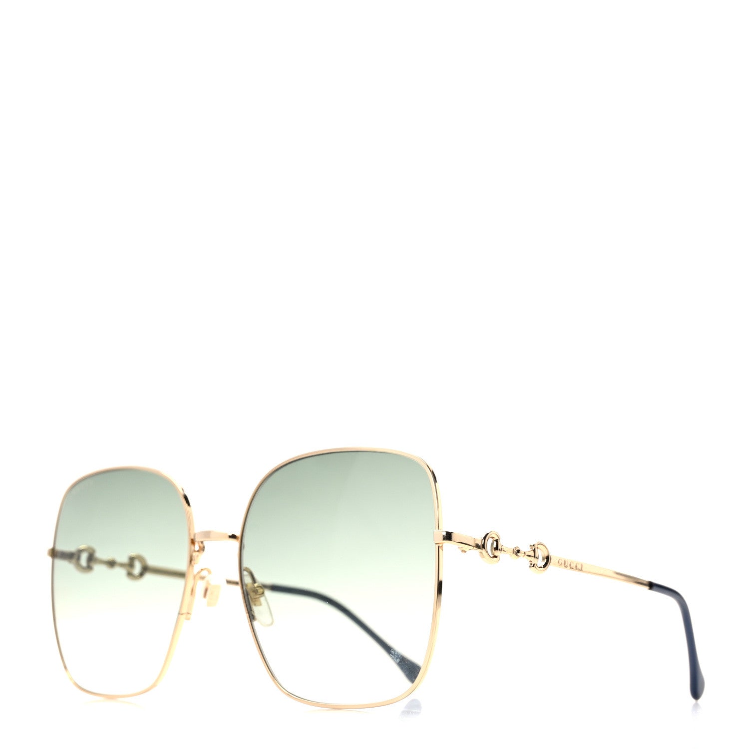 Gucci Metal Horsebit Square Frame Sunglasses GG0879S Grey 1 of 9