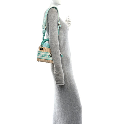 Christian Dior Wicker Oblique Mini Lady Dior Bag Aquamarina 2 of 9