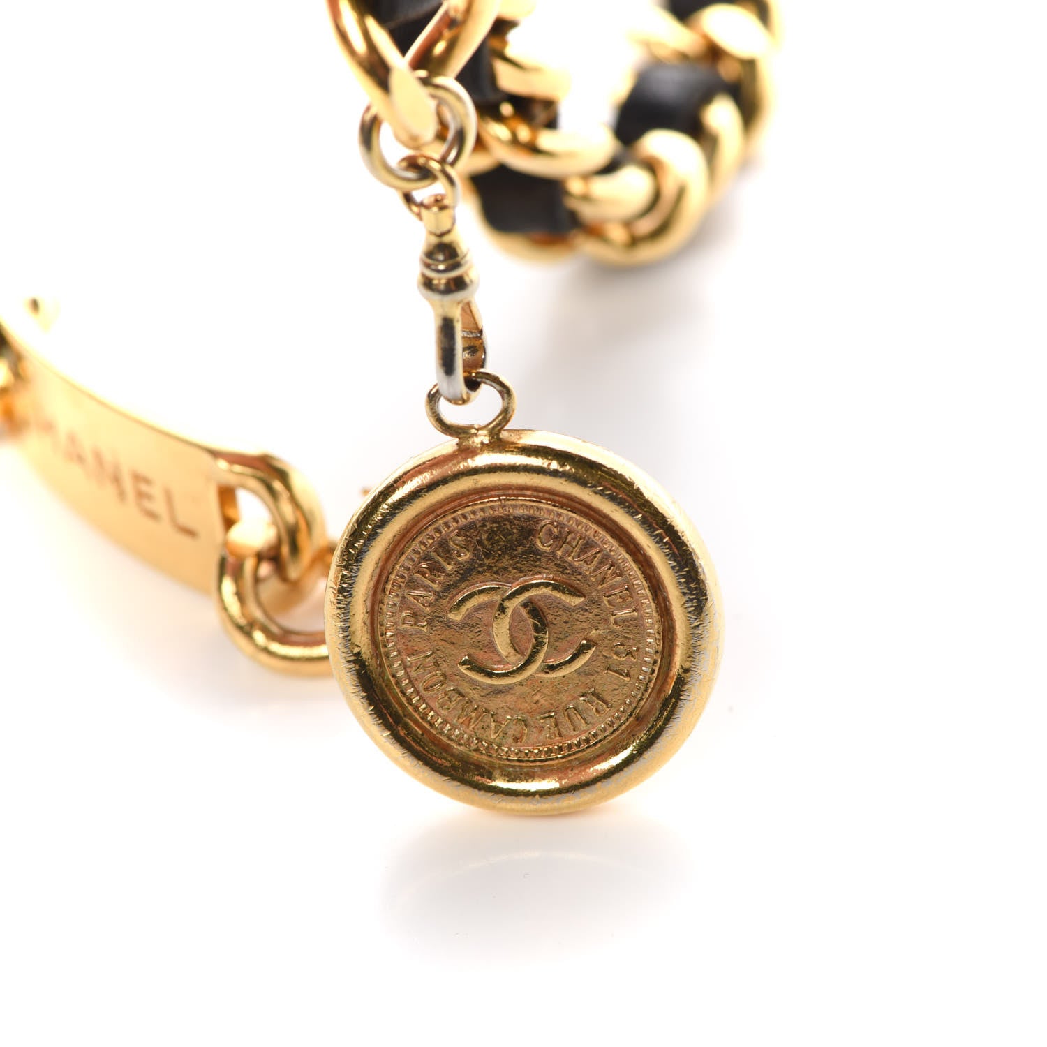 Chanel Lambskin Chain CC Medallion Belt Black Gold 6 of 6