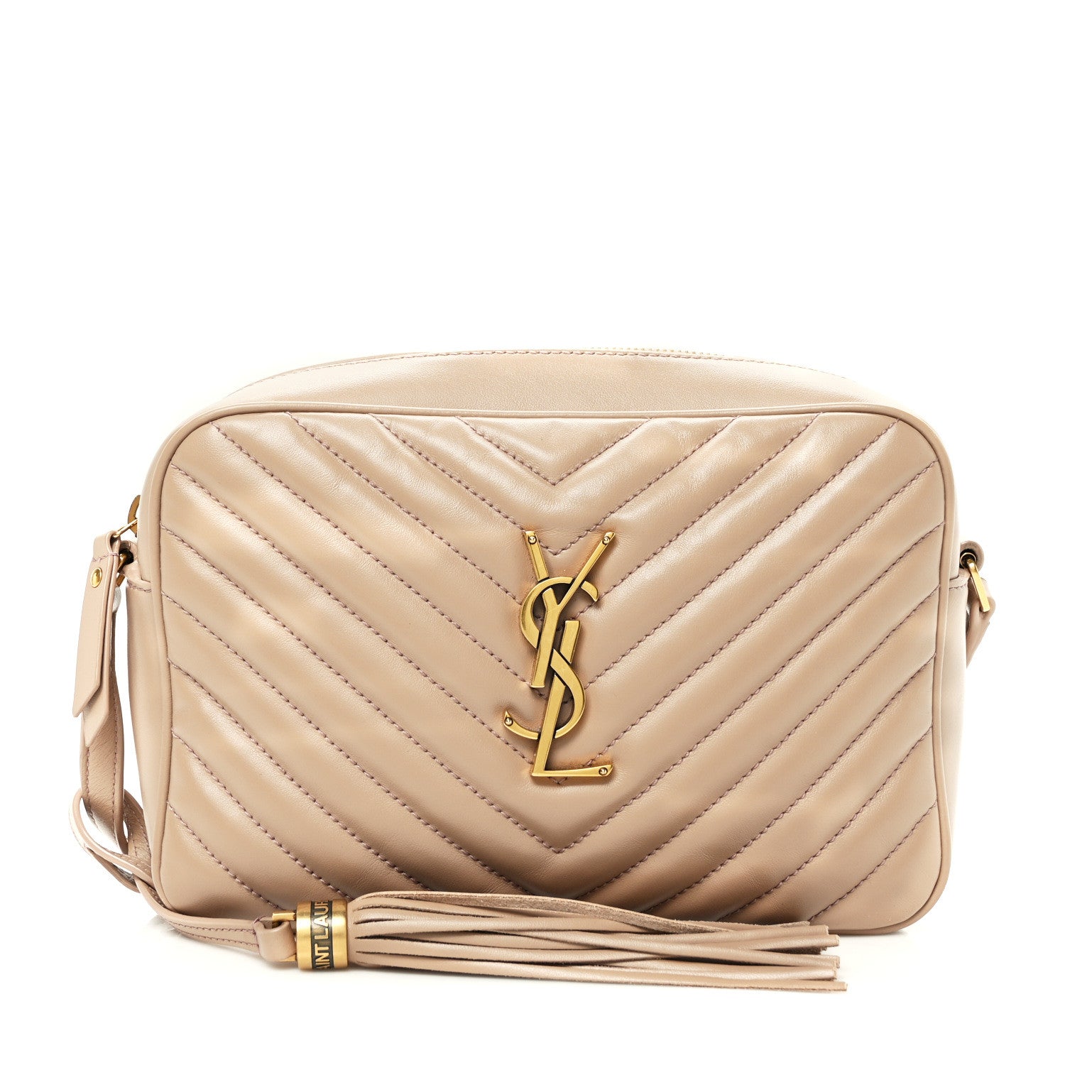 Saint Laurent Calfskin Matelasse Monogram Lou Camera Bag Dark Beige 1 of 10
