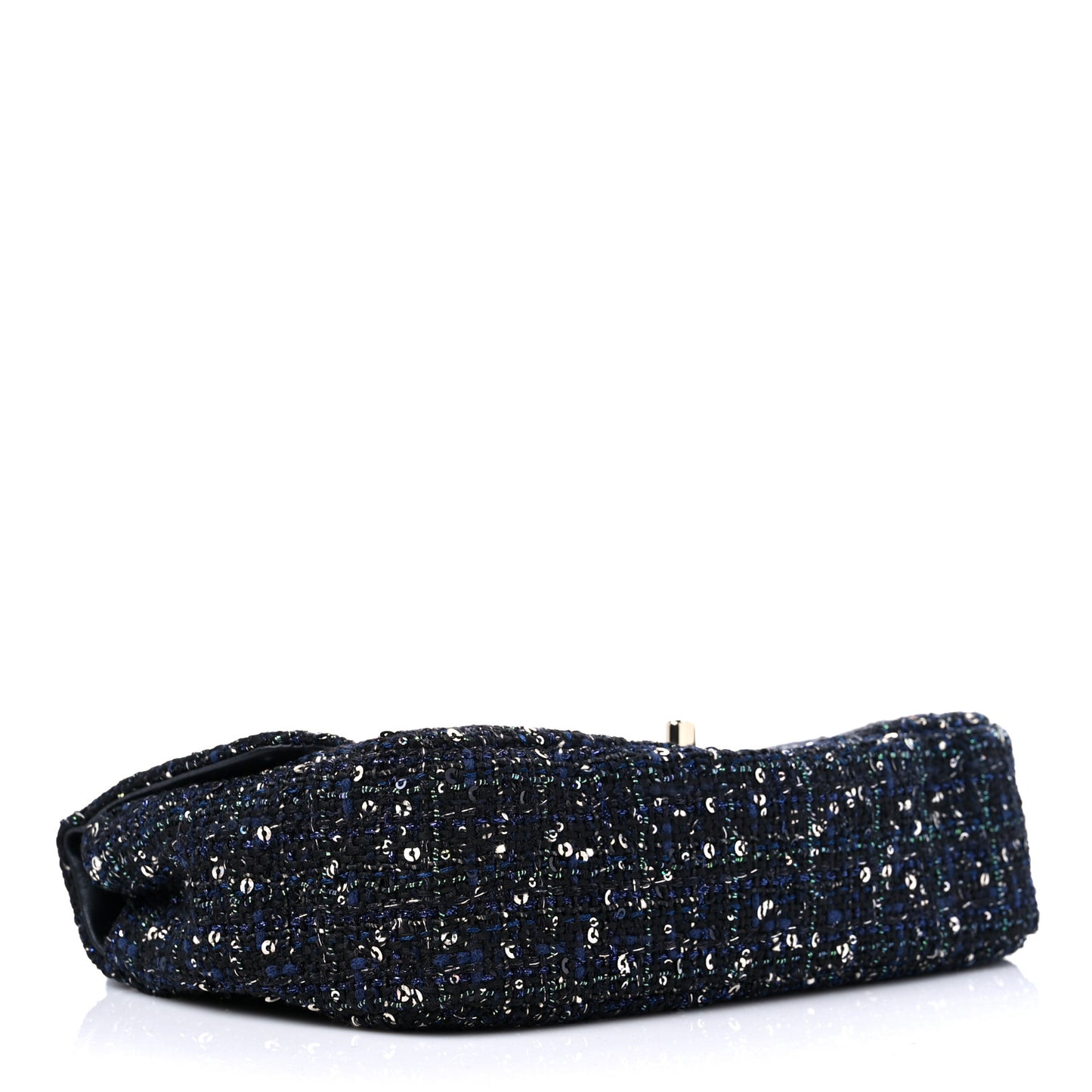 Tweed Medium Pearl Handle Flap Black Ecru